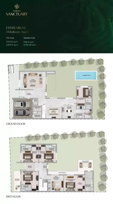 Sobha Sanctuary: Планировка Type 3, 5,792 sq ft