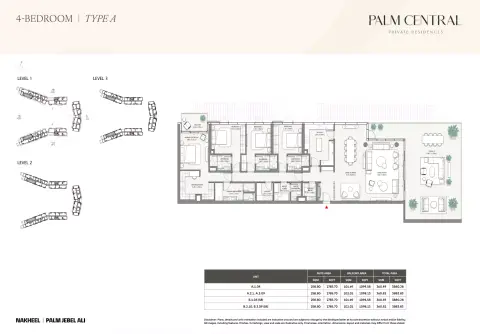 Palm Central Private Residences: Type A, 3,880 sq ft 户型图