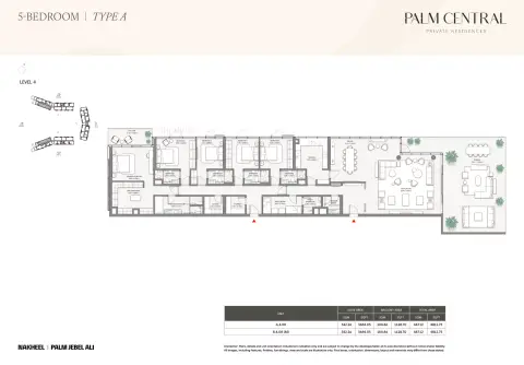 Palm Central Private Residences: Type A, 4,812 sq ft 户型图