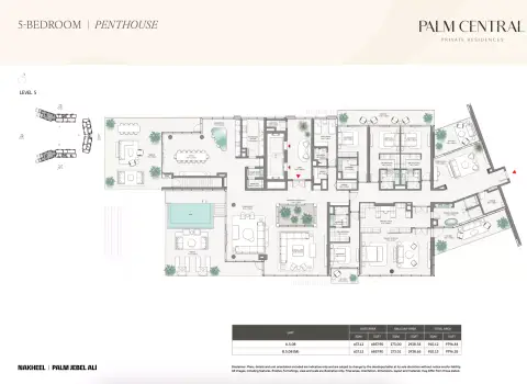 Palm Central Private Residences: Type A, 9,796 sq ft 户型图