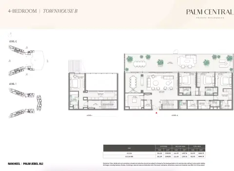 Palm Central Private Residences: Type B, 4,444 sq ft 户型图