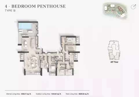 Eltiera Views: Floor plan Type B, 5,929 sq ft