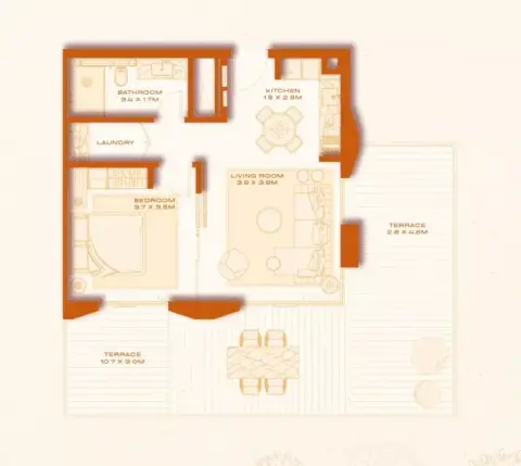 Avenew 888: Floor plan Type 1, 625 sq ft