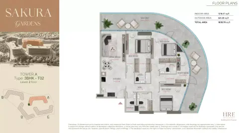 Sakura Gardens: Floor plan Type A-D 236, 1,840 sq ft