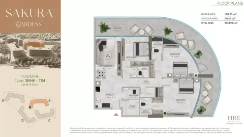 Sakura Gardens: Floor plan Type A-430, 2,057 sq ft