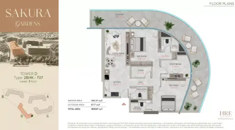 Sakura Gardens: Floor plan Type D-810, 1,930 sq ft