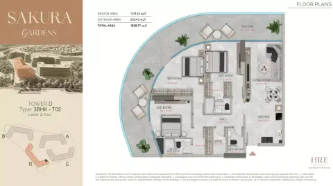 Sakura Gardens: Floor plan Type D-236, 1,840 sq ft
