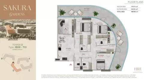 Sakura Gardens: Floor plan Type D-212, 1,988 sq ft