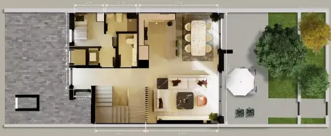 أواسيس: مخطط الطابق Type A, 2,280 sq ft