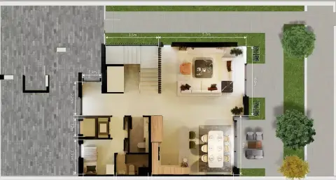 أواسيس: مخطط الطابق Type A, 3,100 sq ft