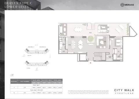 City Walk Crestlane: फ़्लोर प्लान Type C Duplex, 5,341 sq ft