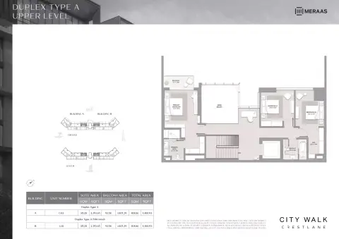 City Walk Crestlane: फ़्लोर प्लान Type A Duplex Mirrored, 4,400 sq ft
