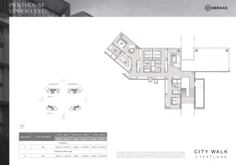 City Walk Crestlane: फ़्लोर प्लान Type A Mirrored Penthouse, 10,387 sq ft