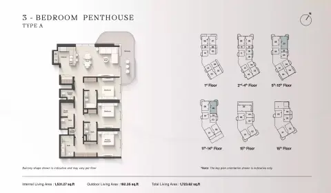 Portside Square: Floor plan Type A, 1,723 sq ft