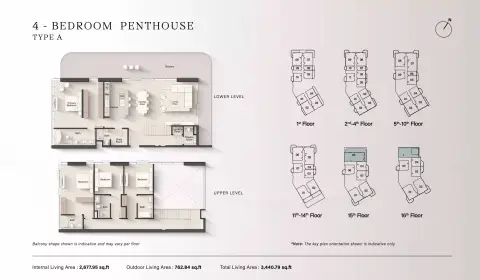 Portside Square: Floor plan Type A, 3,440 sq ft