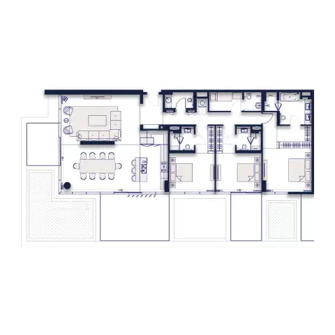 Silena: Floor plan Type A3, 2,485 sq ft