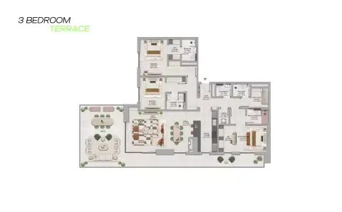 Azul Tower: Floor plan Type Terrace