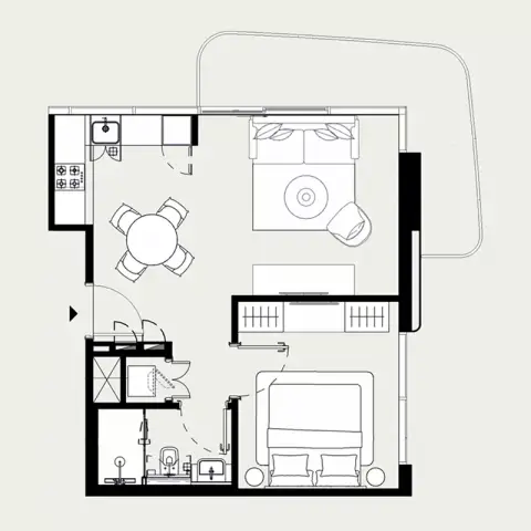 Azizi Leily: फ़्लोर प्लान Type 1, 642 sq ft