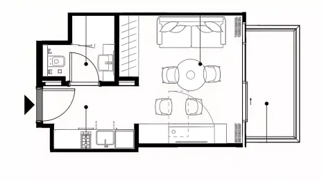 Azizi Wares: Plattegrond Type A, 330 sq ft