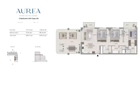 Aurea: Floor plan Type A5, 2,239 sq ft