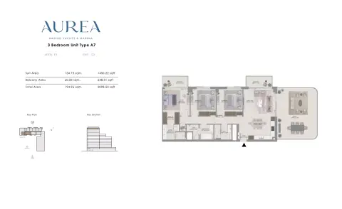 Aurea: Floor plan Type A7, 2,098 sq ft