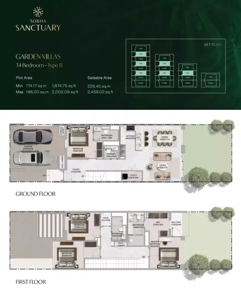 Sobha Sanctuary: Планировка Type 3, 2,459 sq ft