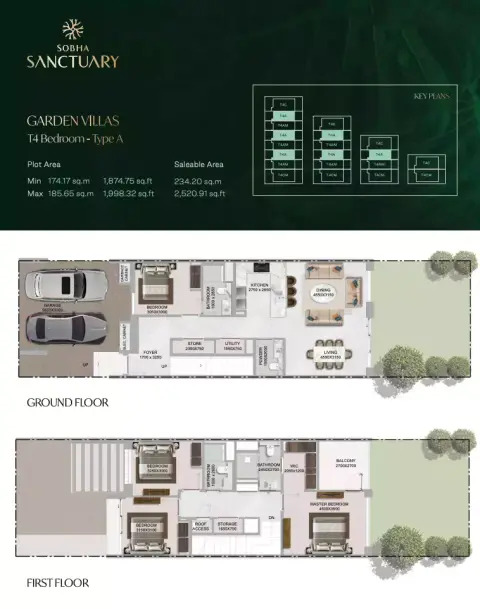 Sobha Sanctuary: Планировка Type 1, 2,520 sq ft