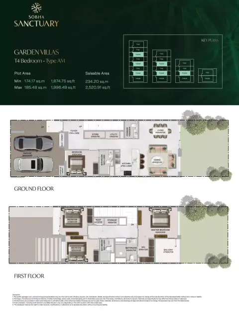 Sobha Sanctuary: Планировка Type 2, 2,520 sq ft