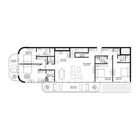 Villa del Gavi: Floor plan Type A, 2,481 sq ft