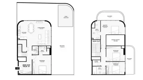 Villa del Gavi: Floor plan Type B, 3,616 sq ft