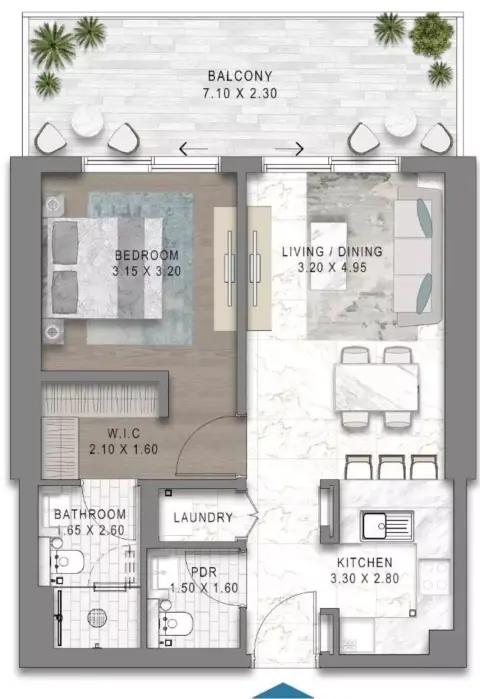 Chelsea Residences 2: फ़्लोर प्लान Type A1, 780 sq ft