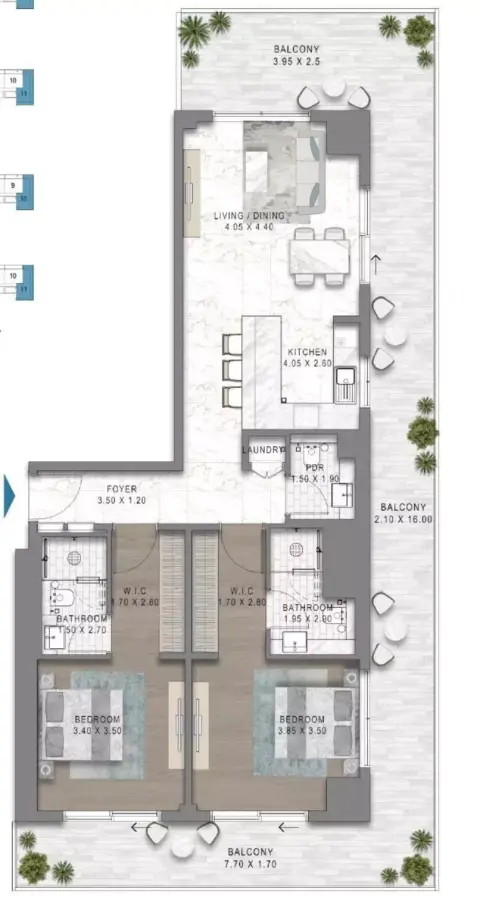 Chelsea Residences 2: फ़्लोर प्लान Type A2, 1,300 sq ft