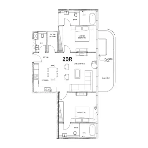 Villa Del Brunello: Floor plan Type 1, 1,082 sq ft