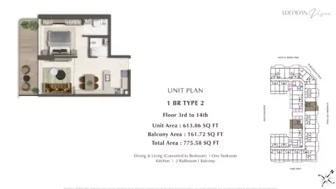 Treppan Vision: Plan Type 2, 775 sq ft