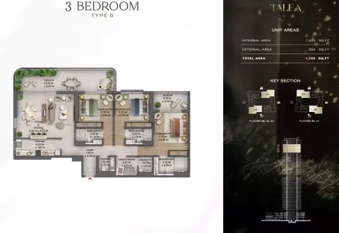 Talea: Floor plan Type B+Maid, 1,795 sq ft