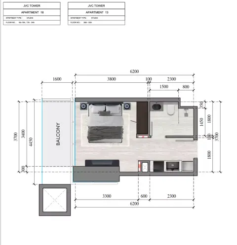 Auresta Tower: Floor plan Type 18