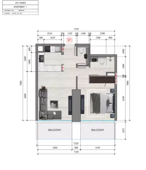 Auresta Tower: Floor plan Type A