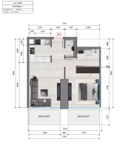 Auresta Tower: Floor plan Type 1