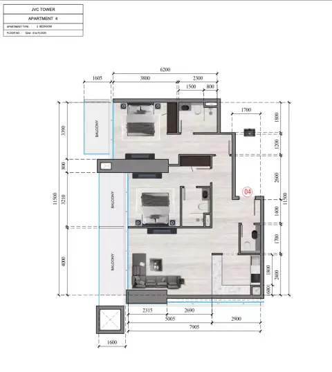 Auresta Tower: Floor plan Type 4