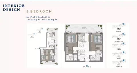 Chelsea Residences: Plan Type A, 1,401 sq ft