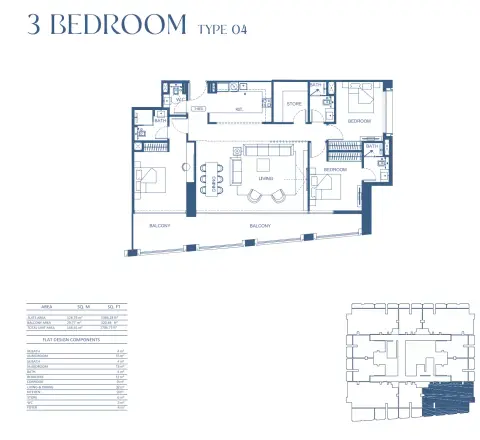 Binghatti Twilight: Floor plan Type 04, 1,706 sq ft
