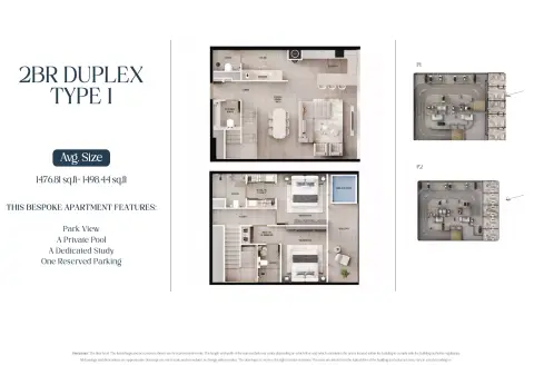 AGUA Residences: Floor plan Type 1-Tower A, 1,476 sq ft