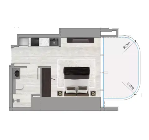 Ananda Residences: Plattegrond Type 2609-3705, 403 sq ft