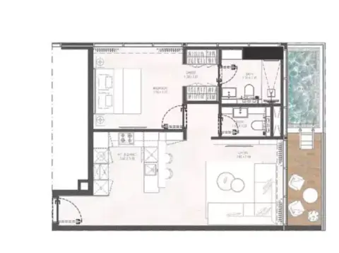 Gharbi 2 Residences: Floor plan Type 06, 716 sq ft