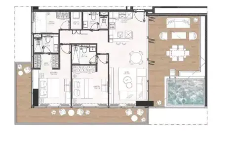 Gharbi 2 Residences: Floor plan Type 01, 1,737 sq ft