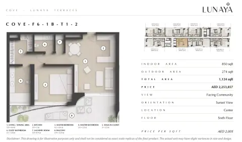 Lunaya Terraces: Floor plan Type 10, 1,124 sq ft