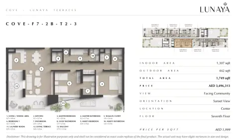 Lunaya Terraces: Floor plan Type 26, 1,749 sq ft