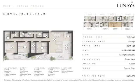 Lunaya Terraces: Floor plan Type 5, 2,219 sq ft