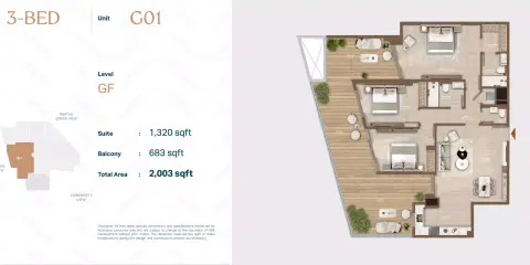 Celeste: Floor plan Type G01, 2,003 sq ft