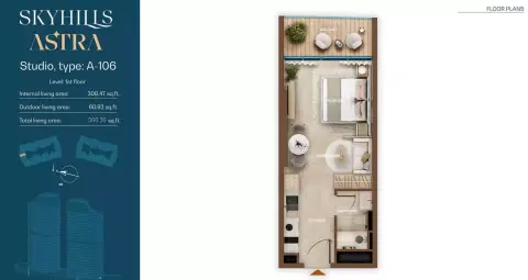 Skyhills Astra: Floor plan Type A-106, 369 sq ft